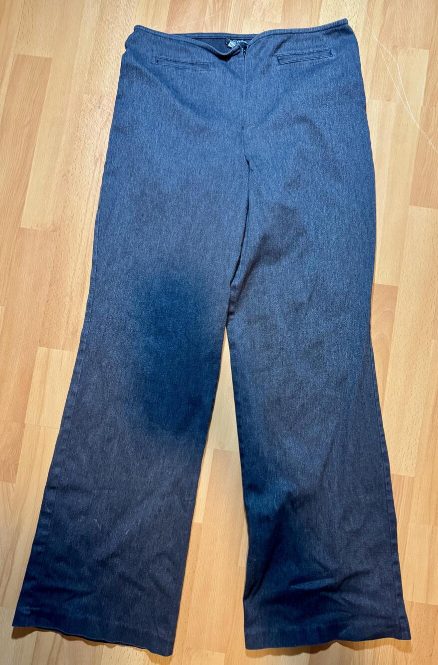 My Michelle Pants Womens 13/14 Blue Wide Leg Dress Career Trouser Flare Office
